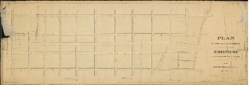 Plan, Plan of the Sixth Section of the survey and regulation of Kingsessing in the Twenty-fourth Ward [Resolution Nov. 1, 1858; approved by Board of Surveyors Dec. 19, 1870; confirmed by Court May 15, 1871]