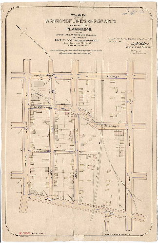 Plan, Plan of the revision of lines and grades of a portion of Plan No. 248, from Woodland Ave. to Paschall Ave. between Seventy-first and Lloyd Streets, Twenty-seventh Ward, Philadelphia [Ordinance June 29, 1893; confirmed April 16, 1894]