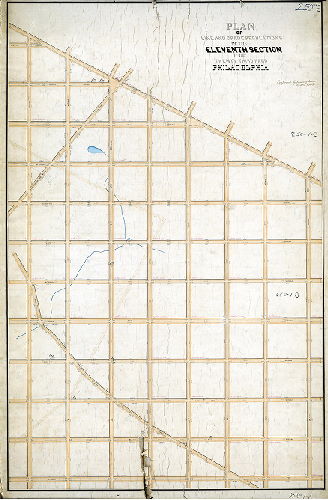 Plan (alternate image), Plan of line and grade regulations of the Eleventh Section of the Twenty-third Ward Philadelphia [Confirmed October 7, 1872]