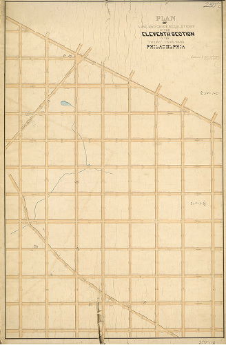 Plan, Plan of line and grade regulations of the Eleventh Section of the Twenty-third Ward Philadelphia [Confirmed October 7, 1872]
