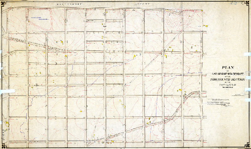 Plan, Plan of lines and grades with topography of the Thirteenth Section of the Twenty-third Ward Philadelphia. [Ordinance March 26, 1888; confirmed March 16, 1891]