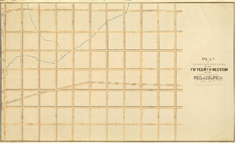 Plan (alternate image), Plan of line and grade regulations of the Fifteenth Section of the Twenty-third Ward Philadelphia prepared according to an ordinance of Councils approved May 7th, 1870 [Not confirmed]