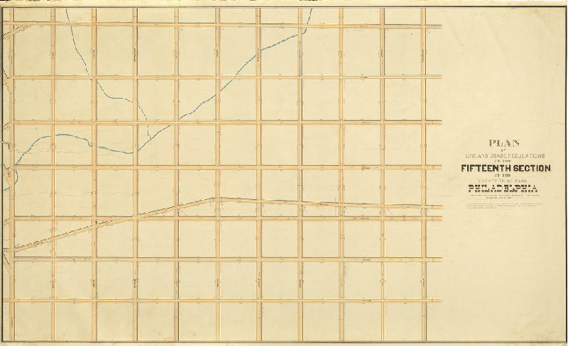 Plan, Plan of line and grade regulations of the Fifteenth Section of the Twenty-third Ward Philadelphia prepared according to an ordinance of Councils approved May 7th, 1870 [Not confirmed]