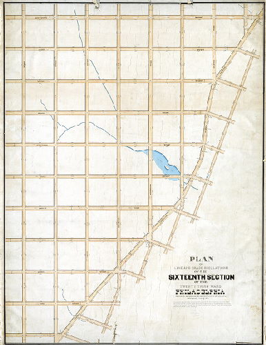 Plan (alternate image), Plan of line and grade regulations of the Sixteenth Section of the Twenty-third Ward Philadelphia prepared according to an ordinance of Councils approved May 7th, 1870 [Not confirmed]