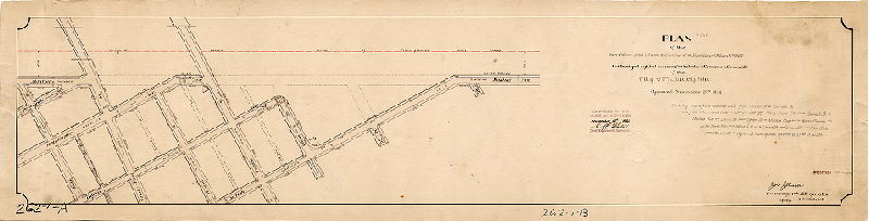 Plan, Plan of the revision of the lines and grades of a portion of Plan No. 262 [relating to Mantua Avenue and adjacent streets. Ordinance Nov. 21, 1894; survey returned May 8, 1895; confirmed Nov. 4, 1895]
