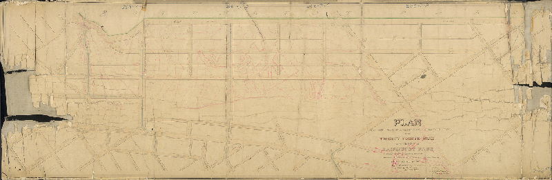 Plan, Plan of the First Section of the revised survey and regulation of the Twenty-fourth Ward in the vicinity of Fairmount Park. [Resolution Feb. 16, 1869; survey returned Dec. 29, 1871; confirmed Oct. 7, 1872] 