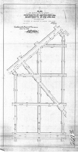 Plan, Plan for revising lines and grades of that portion of Plan No. 267 bounded by Nineteenth St., Hunting Park Ave., Seventeenth St. and Erie Ave., Thirty-eighth Ward, Philadelphia [Ordinance April 4, 1902; confirmed July 21, 1902]