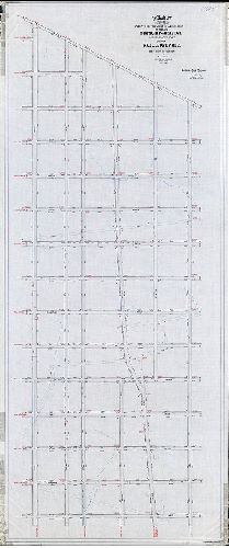 Plan (alternate image), Plan of the Sixteenth Section of survey and regulation of the late Township of Bristol, Twenty-second Ward, City of Philadelphia [Resolution March 16, 1870; survey returned Sept. 23, 1872; confirmed March 3, 1873]
