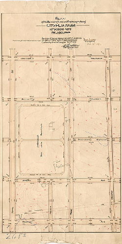 Plan, Plan of the revision of lines and grades on portion of City Plan No. 268, Forty-second Ward, Philadelphia [Ordinance March 15, 1892; survey returned and plan confirmed Feb. 3, 1902]