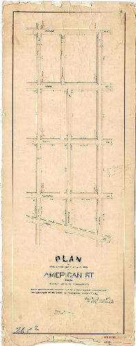 Plan, Plan of revision of lines of American Street from Chew St. to Tabor St. [Ordinance Jan. 22, 1889; confirmed April 1, 1889] 