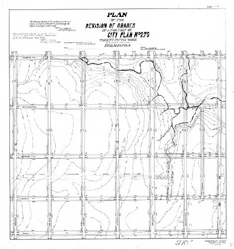Plan, Plan of the revision of grades of a portion of City Plan No. 270, Thirty-fifth Ward (late Twenty-third Ward) Philadelphia [Ordinance Nov. 30, 1891; "heard" Jan. 18, 1892; confirmed June 20, 1892 and April 24, 1893]