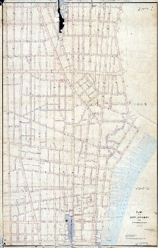 Plan (alternate image), Plan of the lines and grades in the Fifth Survey District, Philadelphia [Resolution Oct. 23, 1871; survey returned Sept. 1, 1873; confirmed Nov. 23, 1873]
