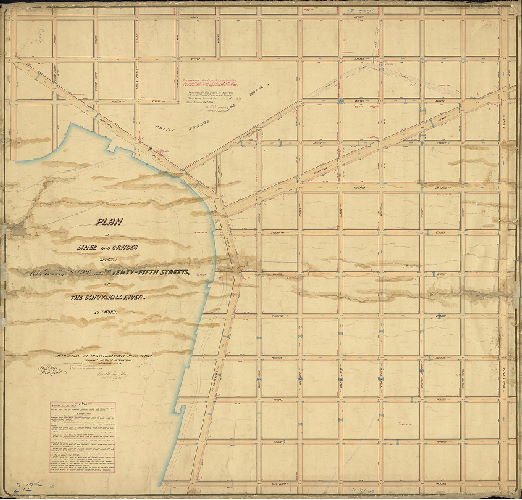 Plan, Plan of lines and grades between Ritner, Geary and Twenty-Fifth Streets, and the Schuylkill River. 26th Ward [Confirmed Sept. 7, 1874]