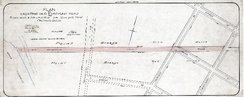 Plan, Plan vacating old Passyunk Road from Twenty-ninth to Schuylkill River, in the Thirty-sixth Ward, Philadelphia. 