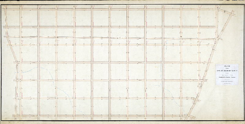 Plan (alternate image), Plan of line and grade regulations of the Twenty-first Section of the Twenty-third Ward Philadelphia authorized by resolution of Councils approved December 13th, 1873
