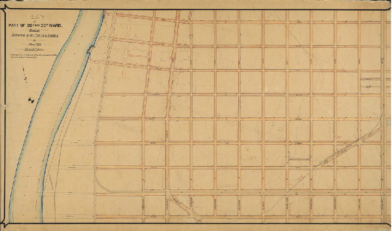 Plan, Plan of part of 26th now 36th Ward showing revision of lines and grades on Plan No. 279 Philadelphia. [Ordinance Dec. 19, 1892; approval date not noted]