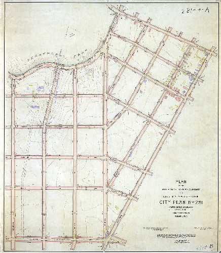 Plan, Plan of the revision of lines and grades and establishing new streets upon City Plan No. 281 (parts of former Plans No. 276 and 281) Thirty-fifth Ward Philadelphia [Ordinances 1893 and 1902; confirmed May 15, 1909]