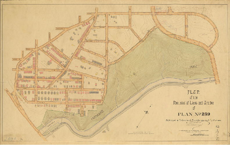Plan, Plan of the revision of lines and grades of Plan No. 289 [Ordinance April 4, 1894; Confirmed 1912, 1913, and 1916]