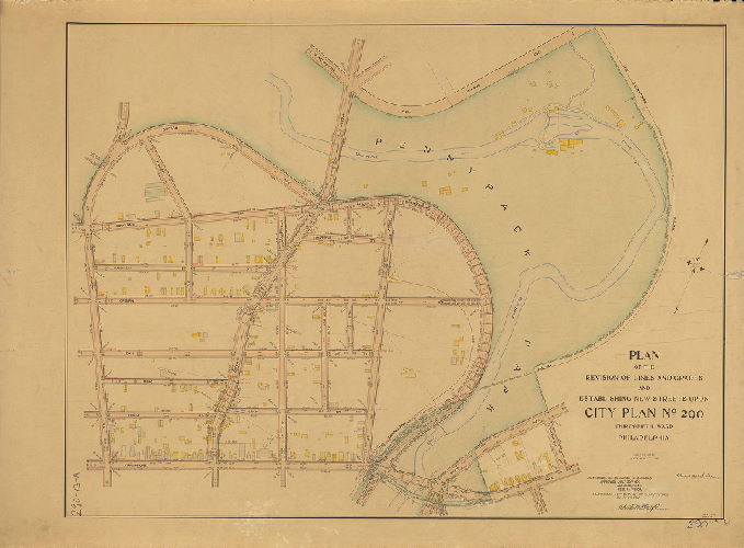 Plan, Plan of the revision of lines and grades and establishing new streets upon City Plan No. 290, Thirty-fifth Ward, Philadelphia. [Ordinances 1902, 1907 and 1909; confirmed July 10, 1916]