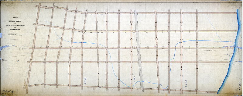 Plan (alternate image), Plan of the survey and regulation of the Twenty-ninth Section of the Twenty-third Ward, City of Philadelphia [Resolution October 21, 1872; no confirmation date noted]