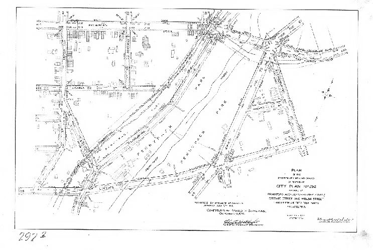 Plan, Plan of the revision of lines and grades of portion of City Plan No. 292 bounded by Frankford Avenue, Ashburner Street, Cottage Street and Welsh Street, Thirty-fifth and Forty-first Wards, Philadelphia [Ordinance July 7, 1914; confirmed Oct. 16, 1916