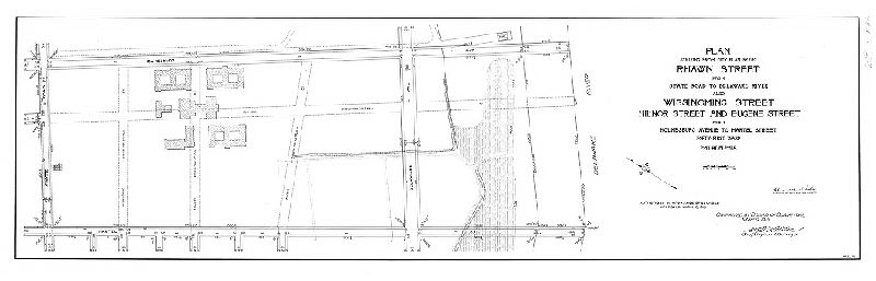 Plan, Plan striking from City Plan No. 292 Rhawn Street from State Road to Delaware River, also Wissinoming Street, Milnor Street and Eugene Street from Holmesburg Avenue to Hartel Street, Forty-first Ward, Philadelphia [Ordinance March 5, 1913; confirmed May 19, 1913]