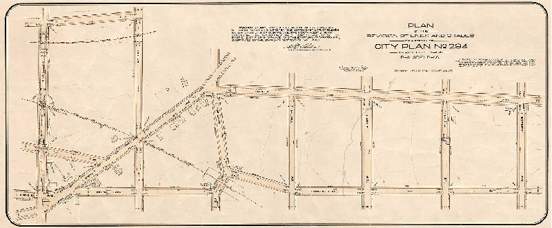 Plan, Plan of the revision of lines and grades on a portion of City Plan No. 294. Thirty-fifth Ward. Philadelphia. [Ordinances Sept. 21, 1887 and April 4, 1904; confirmed May 1, 1905]