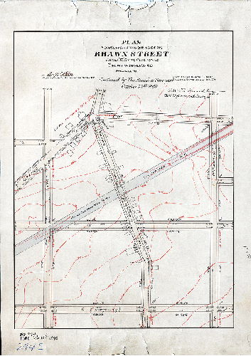 Plan, Plan revising the grades of Rhawn Street from "E" St. to Pine Road, Twenty-third Ward, Philadelphia. [Ordinance July 2, 1890; confirmed Oct. 20, 1890]