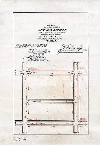 Plan, Plan placing Arthur Street on the City Plan from "D" Street to "E" Street, Thirty-fifth Ward, Phila. [Ordinance June 27, 1900; confirmed Sept. 17, 1900]