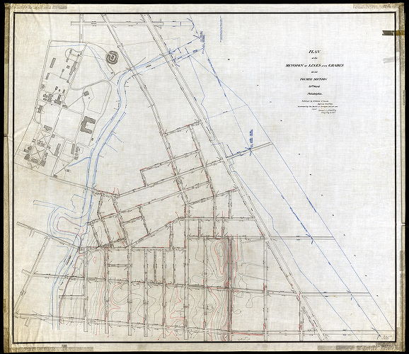 Plan, Plan of the revision of lines and grades on the Fourth Section, 25th Ward Philadelphia [Ordinance June 5, 1877; confirmed Oct. 19, 1885]
