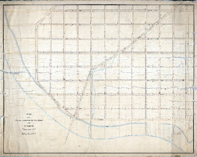 Plan (alternate image), Plan of the lines and grade regulations of the Tenth Section, Twenty-sixth Ward. [Ordinance Jan. 6, 1878; no confirmation date noted]