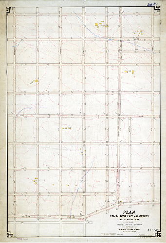 Plan, Plan establishing lines and grades with topography on the Thirty-sixth section of the Twenty-third Ward Philadelphia [Ordinance Sept. 21, 1887; no confirmation date]