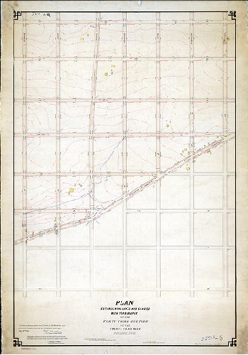 Plan (alternate image), Plan establishing lines and grades with topography on the Forty-third Section of the Twenty-third Ward Phila. [Ordinance Sept. 21, 1887; confirmed May 18, 1891 and April 7, 1902]