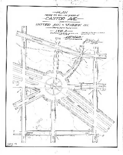 Plan, Plan revising the lines and grades of Castor Ave. from Oxford Ave. to Vankirk St., Thirty-fifth Ward, Phila. [Ordinance Nov. 4, 1908; survey returned May 21, 1909; confirmed June 28, 1909]