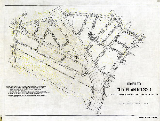 Plan, Compiled City Plan No. 330, covers portions of former City Plans Nos. 241 and 250 [Includes confirmations to 1941]