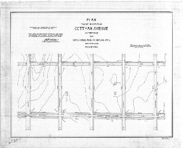 Plan, Plan placing on City Plan Cottman Avenue 100 feet wide from Crabtree Ave. to Brous Ave., Thirty-fifth Ward, Philadelphia [Ordinance Dec. 31, 1903; survey returned March 17, 1905; confirmed July 3, 1905]