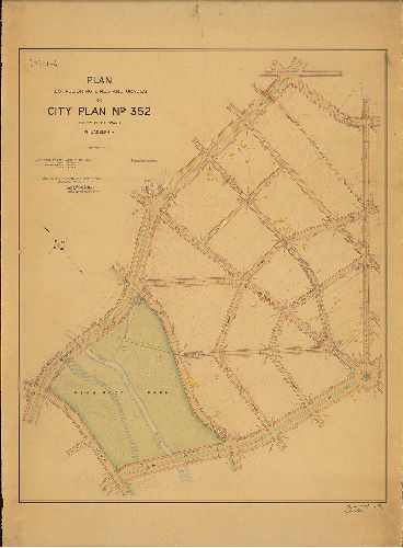 Plan, Plan establishing lines and grades on City Plan No. 352, Thirty-fifth Ward, Philadelphia. [Ordinances 1902, 1907, 1908; confirmed April 7, 1913]
