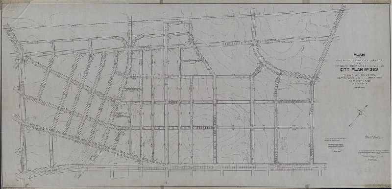 Plan, Plan of the revision of lines and grades and establishing new streets upon City Plan No. 359… Thirty-fifth Ward, Philadelphia [Ordinance July 20, 1907; confirmed Dec. 19, 1927]