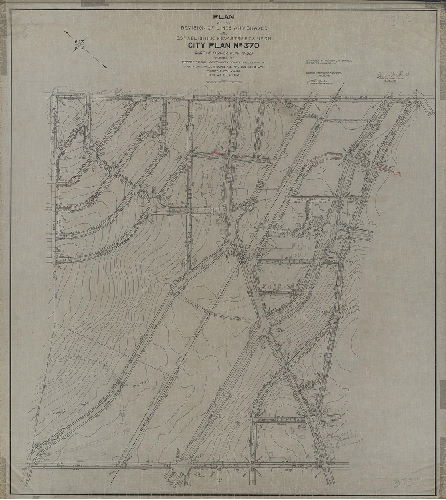 Plan, Plan of the revision of lines and grades and establishing new streets upon City Plan No. 370, part of former Plan No. 327… Thirty-fifth Ward, Philadelphia [Ordinance July 20, 1907; confirmed April 19, 1926]