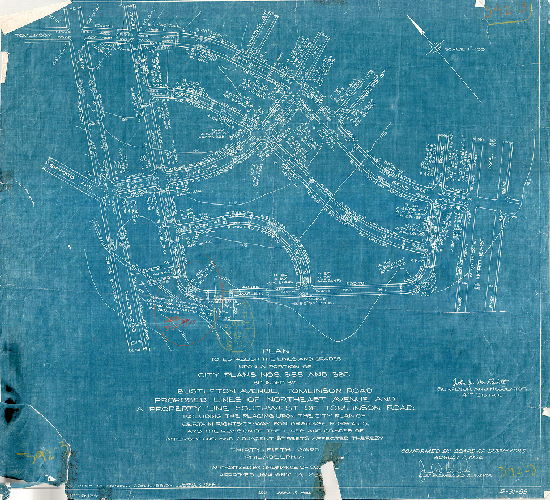 Plan, Plan to establish the lines and grades upon a portion of City Plans Nos. 355 and 392 bounded by Bustleton Avenue, Tomlinson Road, proposed lines of Northeast Avenue and a property line southwest of Tomlinson Road … Thirty-fifth Ward, Philadelphia [Ordinance Jan. 19, 1954; confirmed Aug. 2, 1954. Originally numbered P-31-55] 