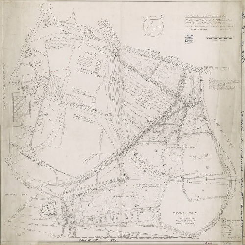 Plan, Physical condition plan. Phila. Industrial Development Corp. Penrose & Fort Mifflin Tracts. N.W. side of Schuylkill River & Delaware River. City of Philadelphia, 40th Ward. Barton & Martin, Engineers. 12 So. 12th St., Philadelphia. September 30, 1968 [No color in original]