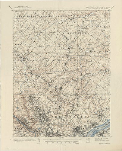 Plan, United States Department of the Interior Geological Survey. Pennsylvania - New Jersey. Germantown Quadrangle. Edition of Jan. 1899, reprinted 1946. 