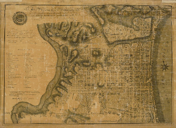 Plan (alternate image), This plan of the city of Philadelphia and its environs (shewing the improved parts) is dedicated to the Mayor, Aldermen and Citizens thereof by their most obedient servant, John Hills, Surveyor and Draughtsman. May 30th, 1796. 