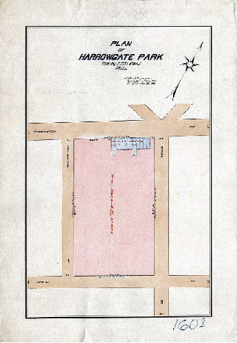 Plan, Plan of Harrowgate Park, 25th Ward, Phila. [Survey returned Nov. 28, 1893; ordinance March 28, 1894] [From City Plan 160, also numbered 160-9]