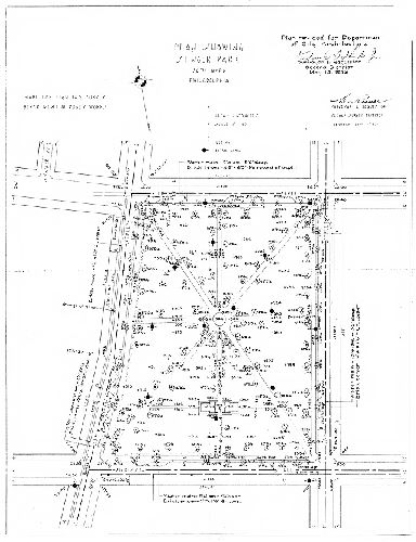 Plan, Plan showing Singer Park, 36th Ward, Philadelphia. Made for Lighting Survey, Department of Public Works. 