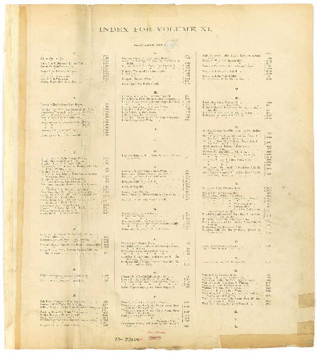 Index -- Plan from No. 956 to 1055, Hexamer General Surveys, Volume 11