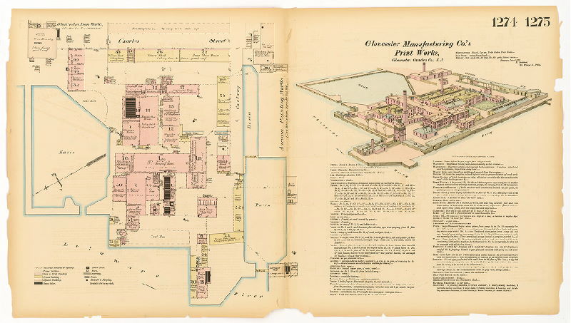 Gloucester Manufacturing Co.'s Print Works, Hexamer General Surveys, Volume 14