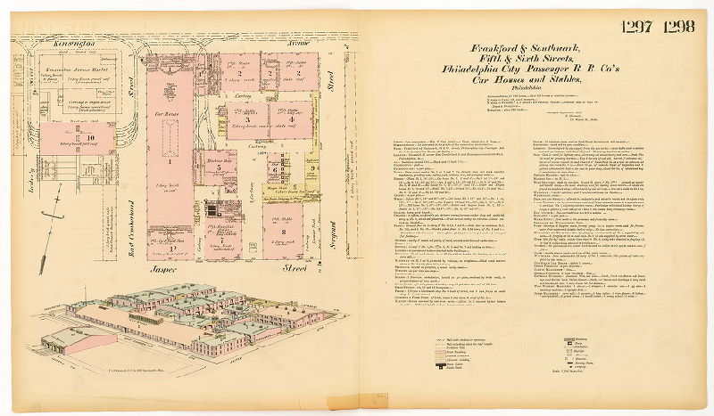 Frankford & Southwark Fifth & Sixth Streets Philadelphia City Passenger R.R. Co.'s Car Houses and Stables, Hexamer General Surveys, Volume 14