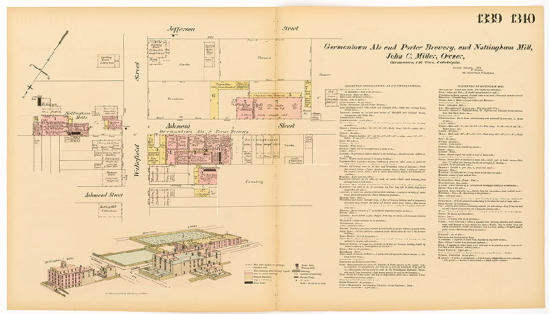 Germantown Ale and Porter Brewery; Nottingham Mill, Hexamer General Surveys, Volume 14