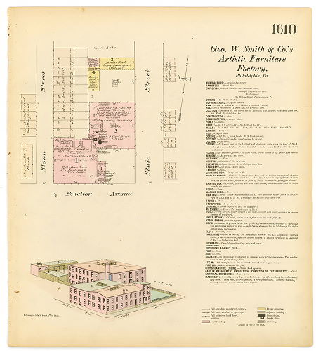 George W. Smith & Co.'s Artistic Furniture Factory, Hexamer General Surveys, Volume 17